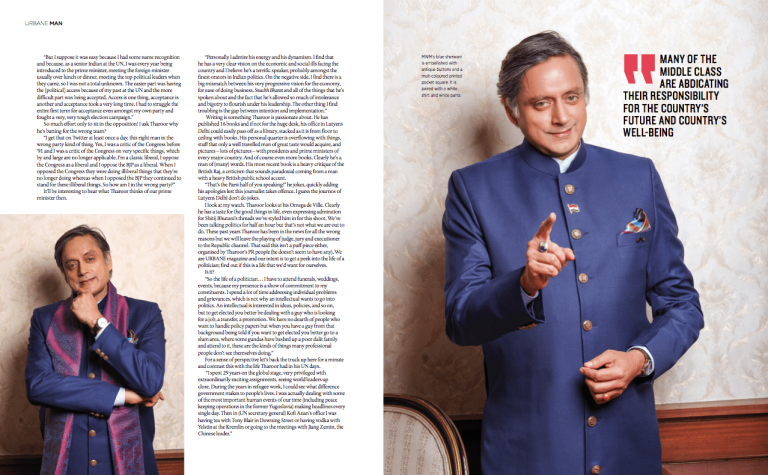 Editorial Shoot with Dr Shashi Tharoor
